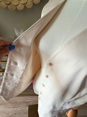 Chico's Cream Double-Breasted Blazer